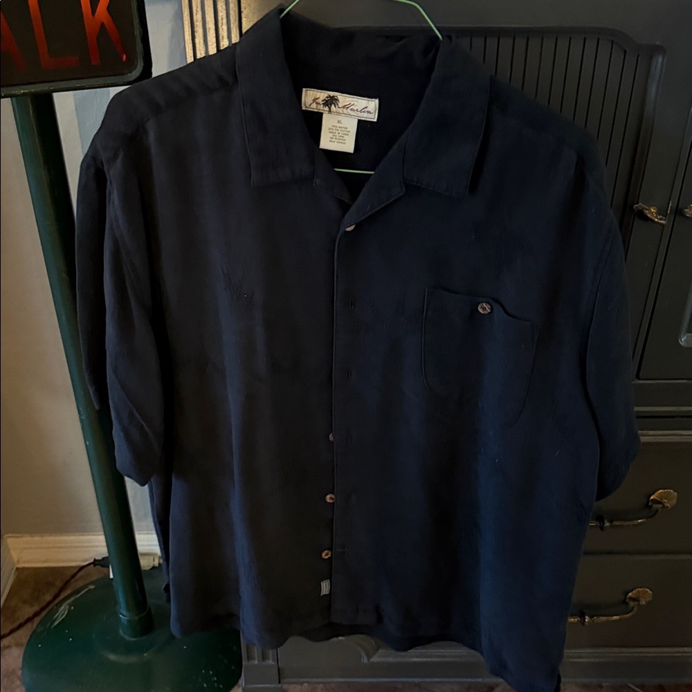Men's Navy Casual Button Down Shirt